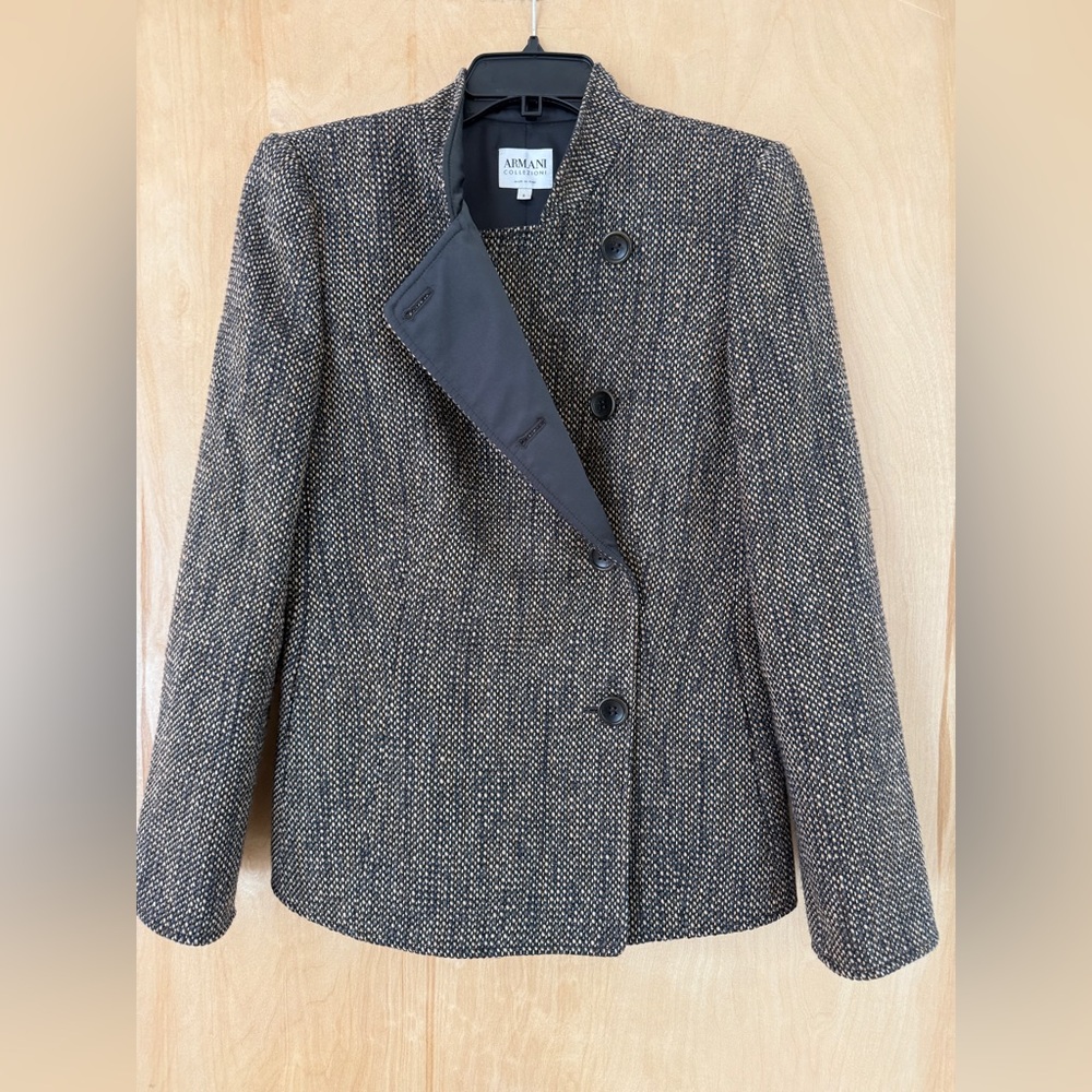Armani Collezioni Women's Black Tweed Jacket - Picture 14 of 15